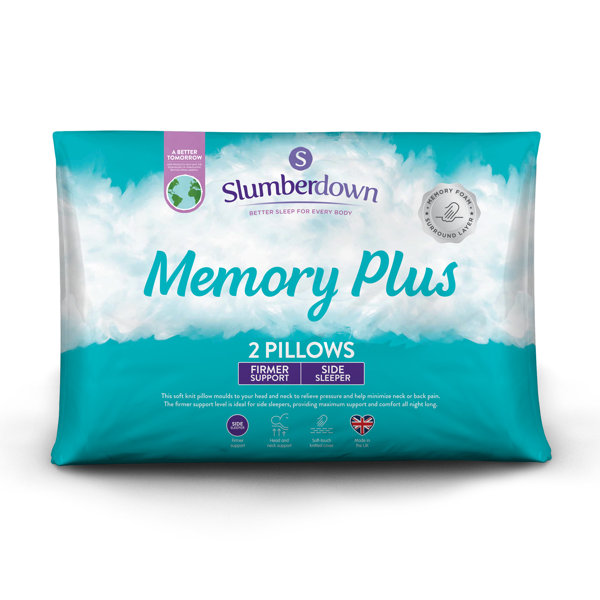 Slumberdown Specialist Pillows Memory Foam Plus Firm Support Side